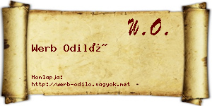 Werb Odiló névjegykártya